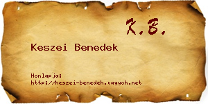 Keszei Benedek névjegykártya