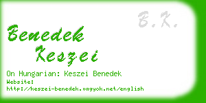 benedek keszei business card